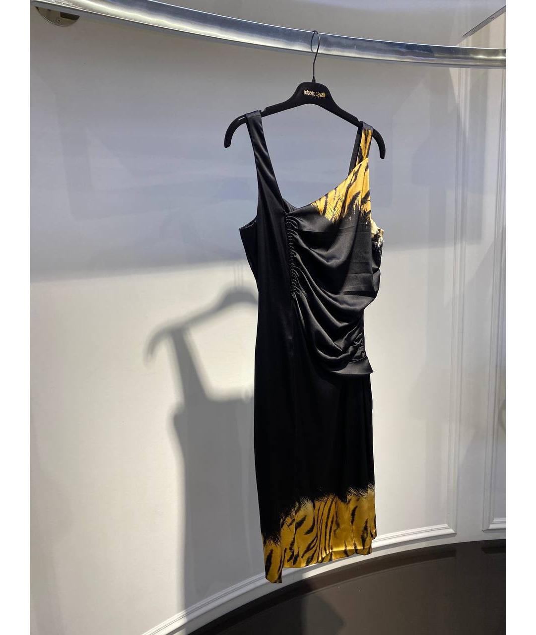 ROBERTO CAVALLI Черное шелковое вечернее платье, фото 2