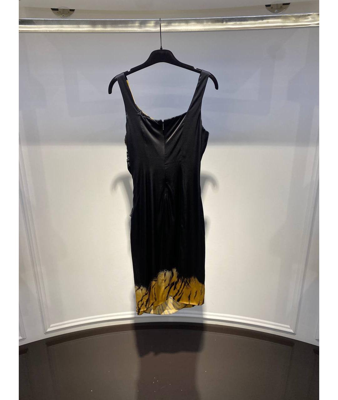 ROBERTO CAVALLI Черное шелковое вечернее платье, фото 3