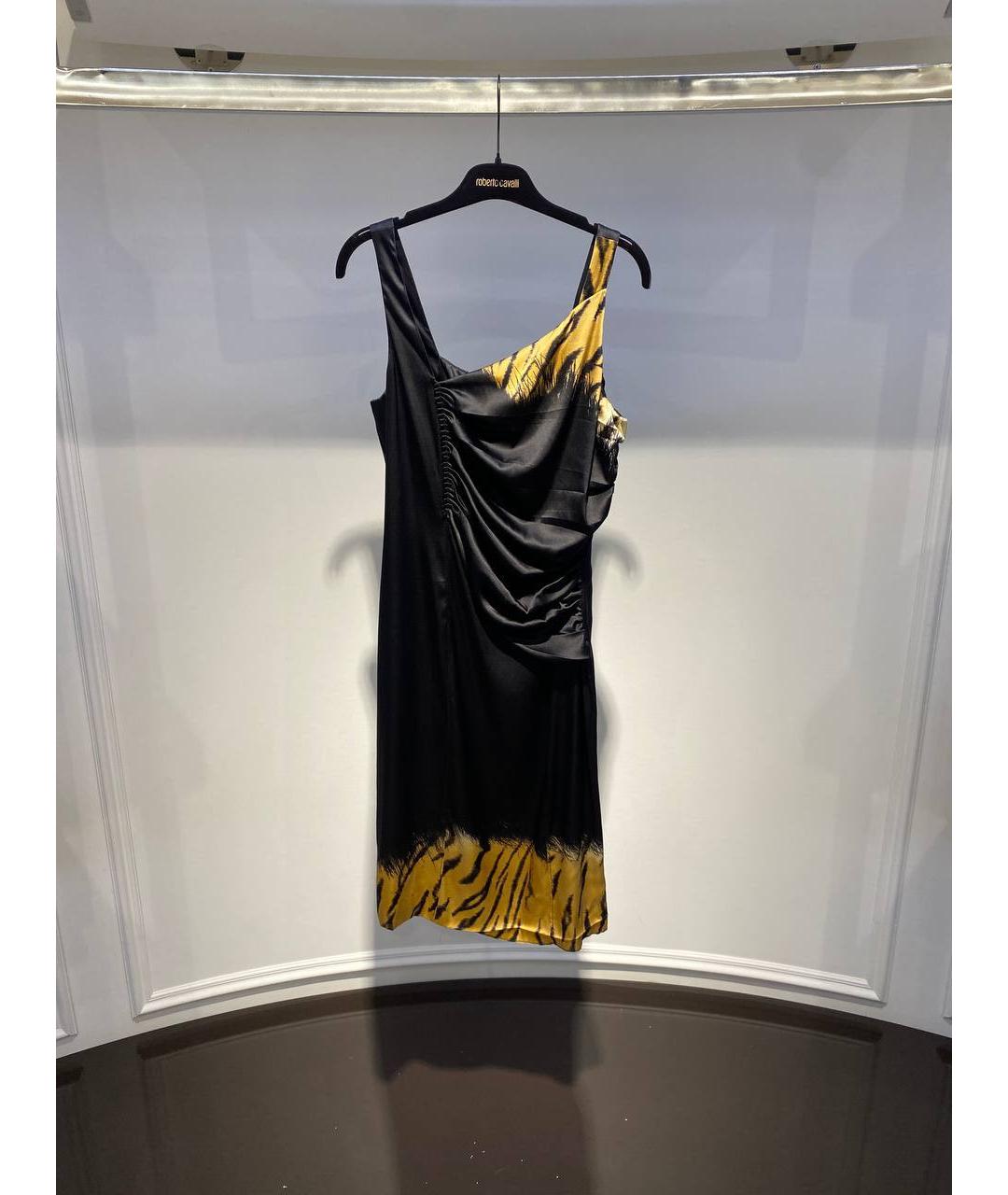 ROBERTO CAVALLI Черное шелковое вечернее платье, фото 4