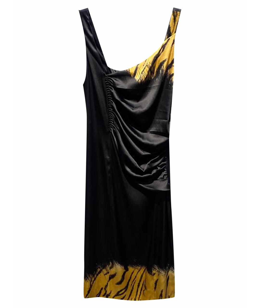 ROBERTO CAVALLI Черное шелковое вечернее платье, фото 1