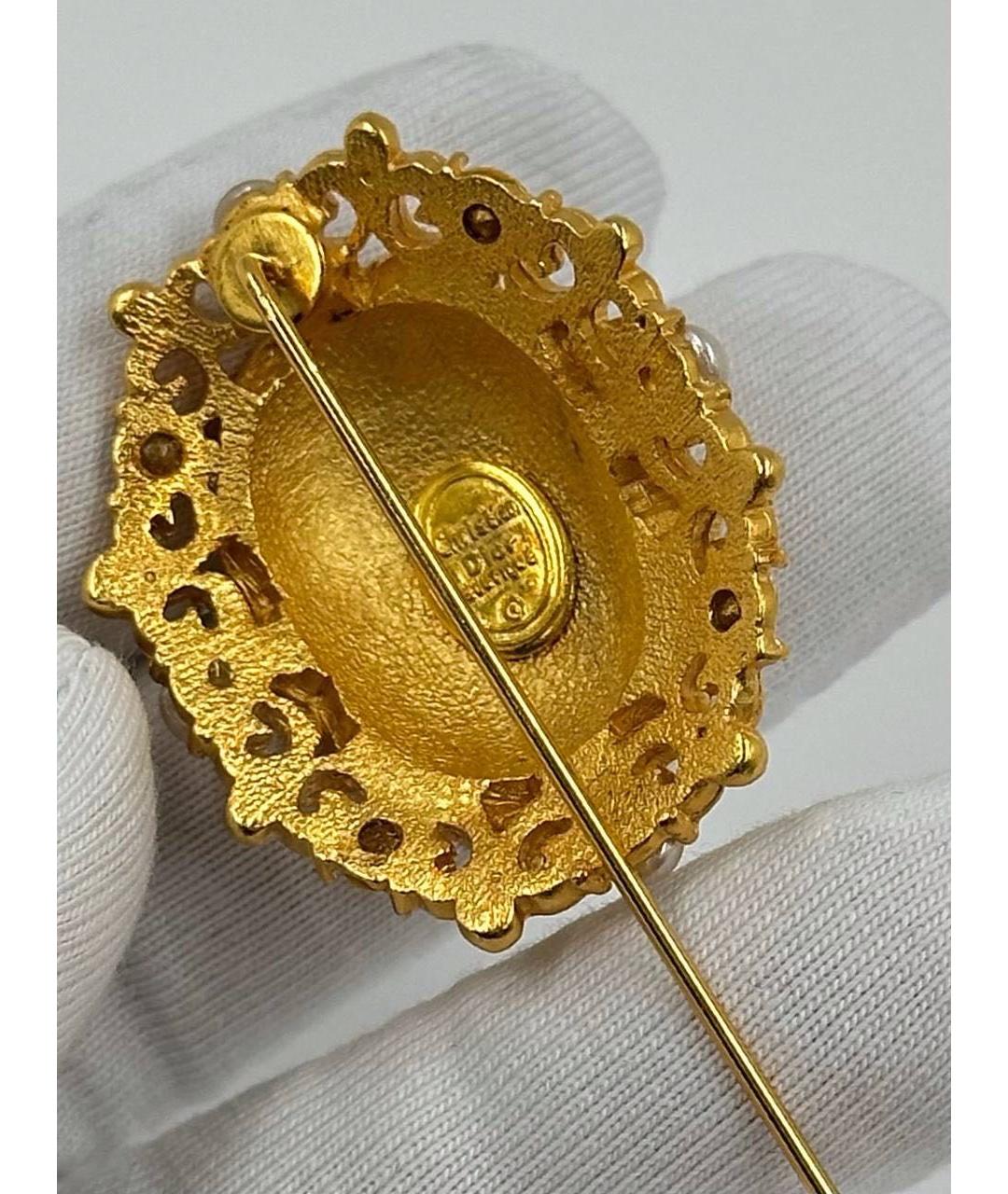 CHRISTIAN DIOR Золотая позолоченная булавка / брошь, фото 6