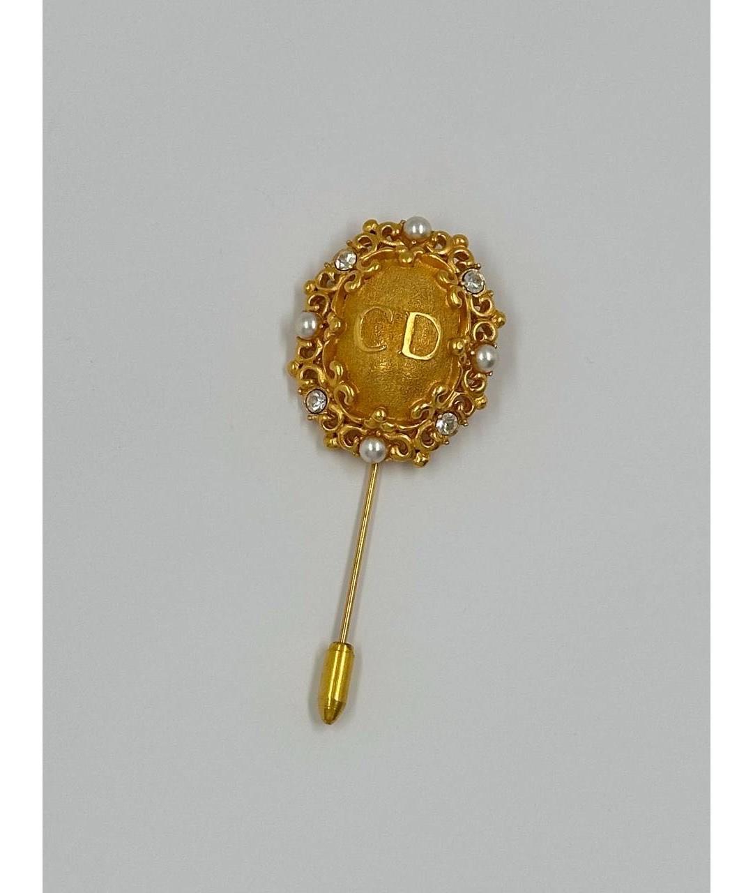 CHRISTIAN DIOR Золотая позолоченная булавка / брошь, фото 8