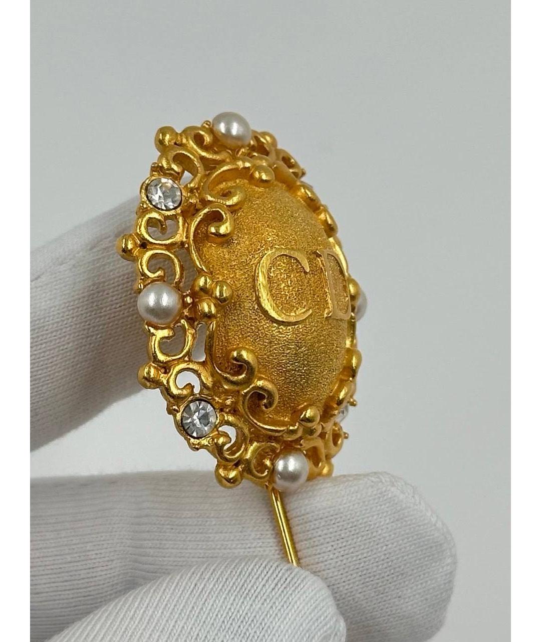 CHRISTIAN DIOR Золотая позолоченная булавка / брошь, фото 4