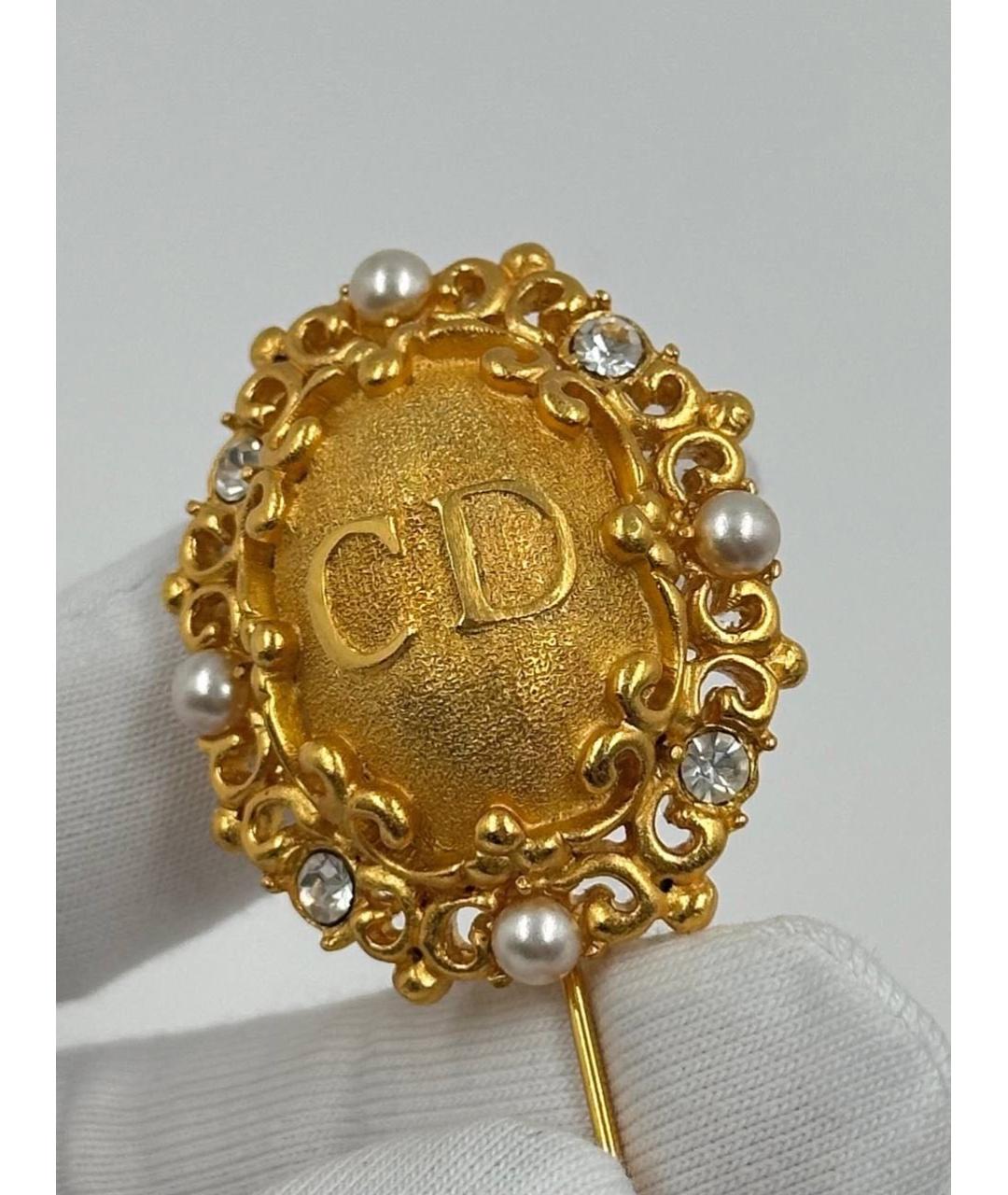 CHRISTIAN DIOR Золотая позолоченная булавка / брошь, фото 3