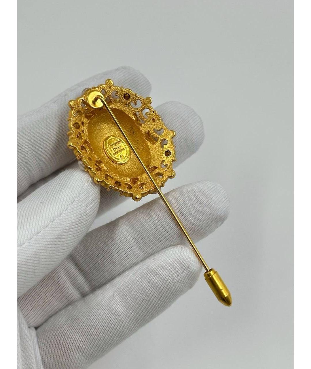 CHRISTIAN DIOR Золотая позолоченная булавка / брошь, фото 5