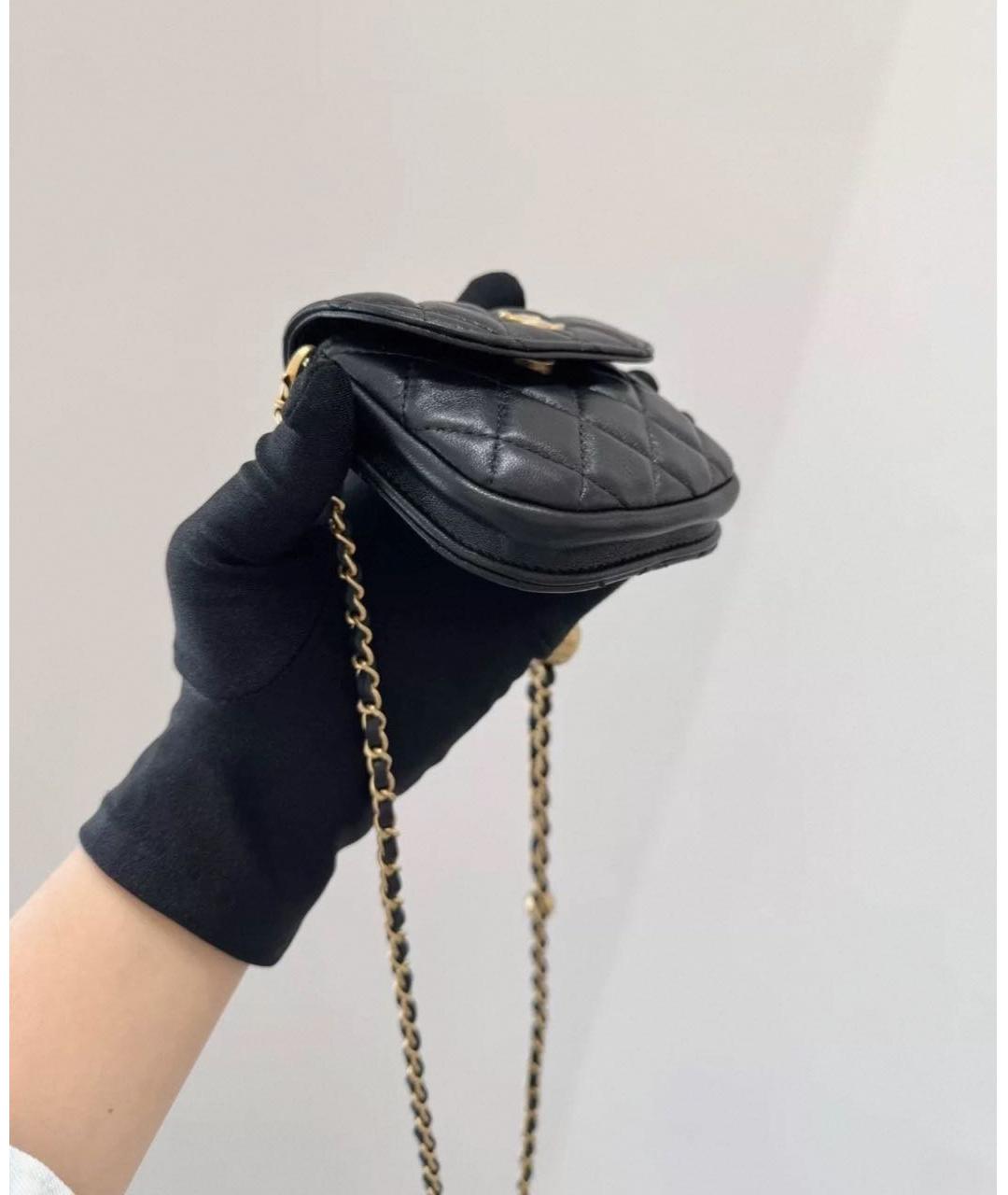 CHANEL Черная кожаная сумка через плечо, фото 7