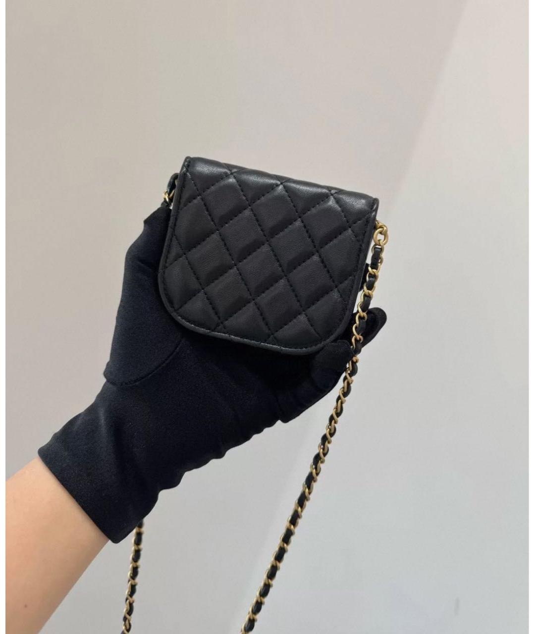 CHANEL Черная кожаная сумка через плечо, фото 3