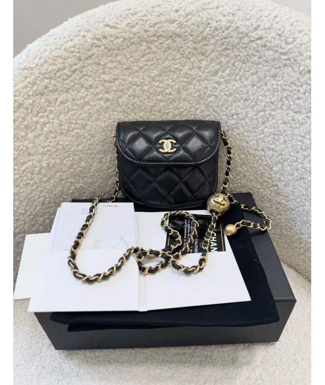 CHANEL Черная кожаная сумка через плечо, фото 2