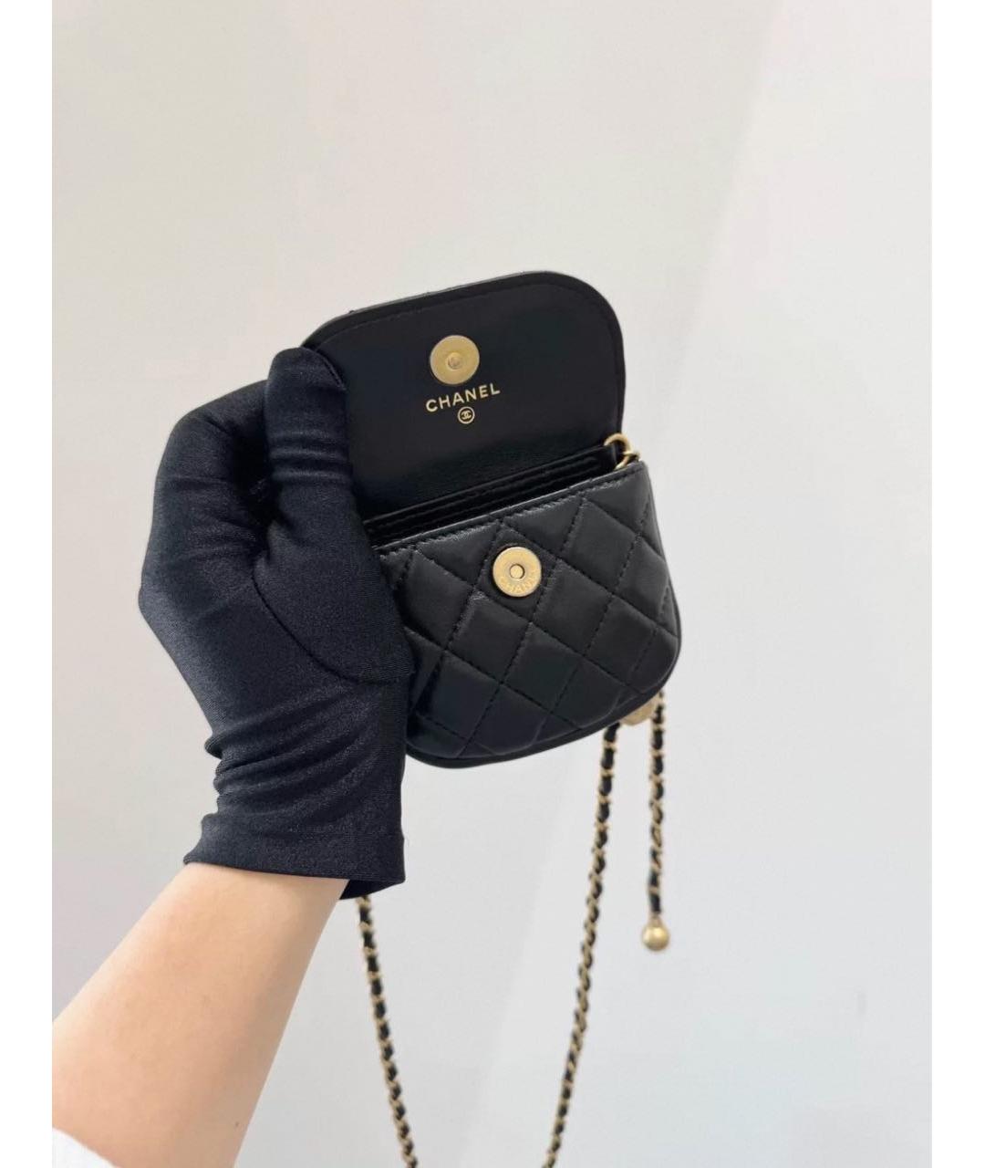 CHANEL Черная кожаная сумка через плечо, фото 4