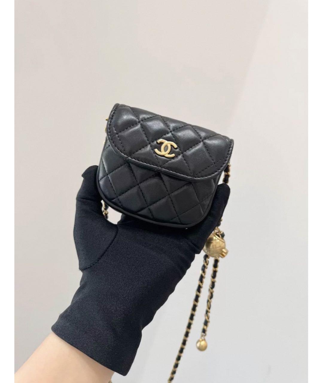 CHANEL Черная кожаная сумка через плечо, фото 6