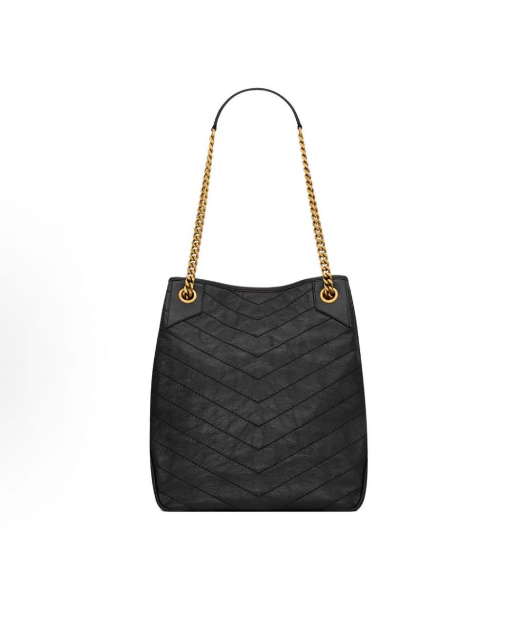 SAINT LAURENT Черная кожаная сумка через плечо, фото 4