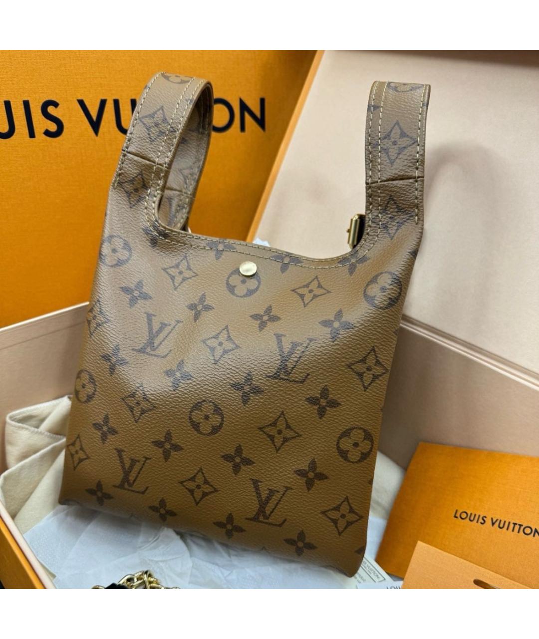 LOUIS VUITTON Коричневая сумка с короткими ручками, фото 3