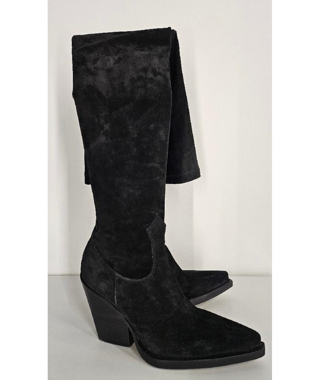 PARIS TEXAS Черные замшевые ботфорты, фото 4