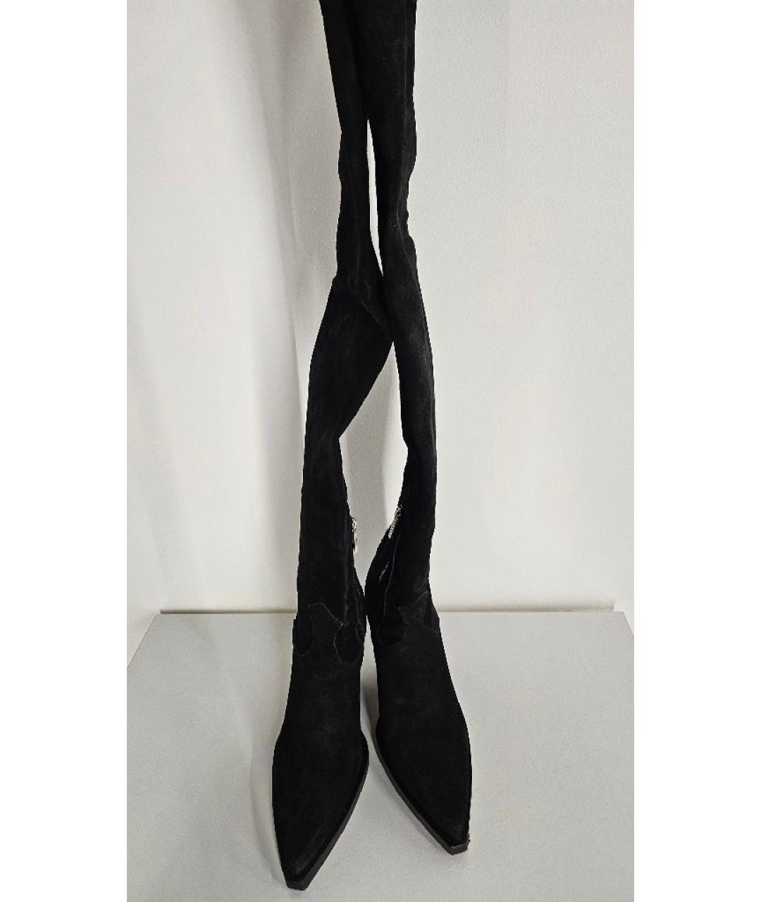 PARIS TEXAS Черные замшевые ботфорты, фото 2