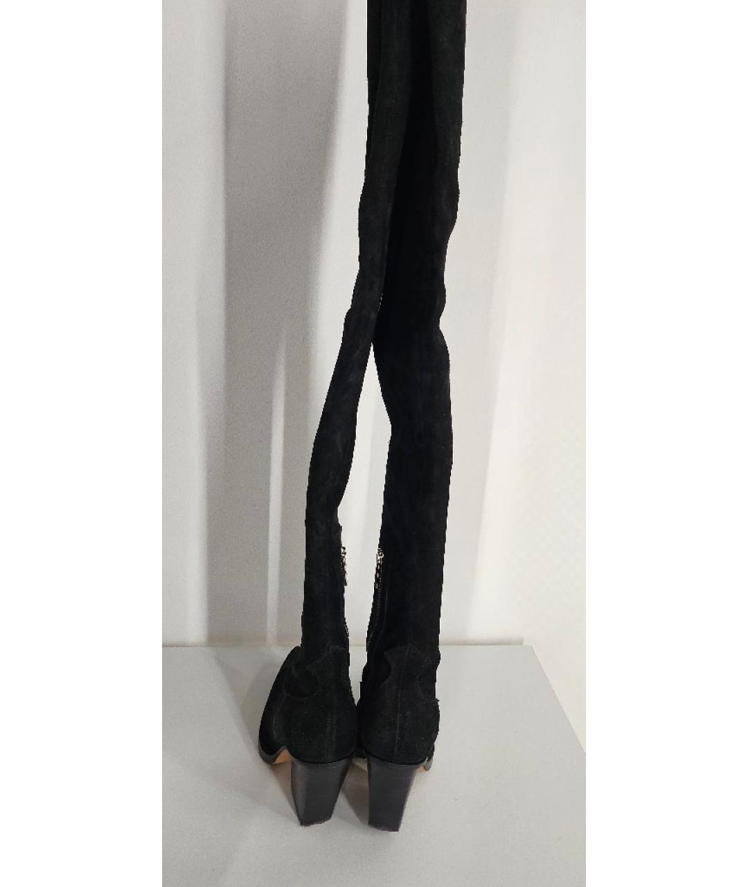 PARIS TEXAS Черные замшевые ботфорты, фото 3