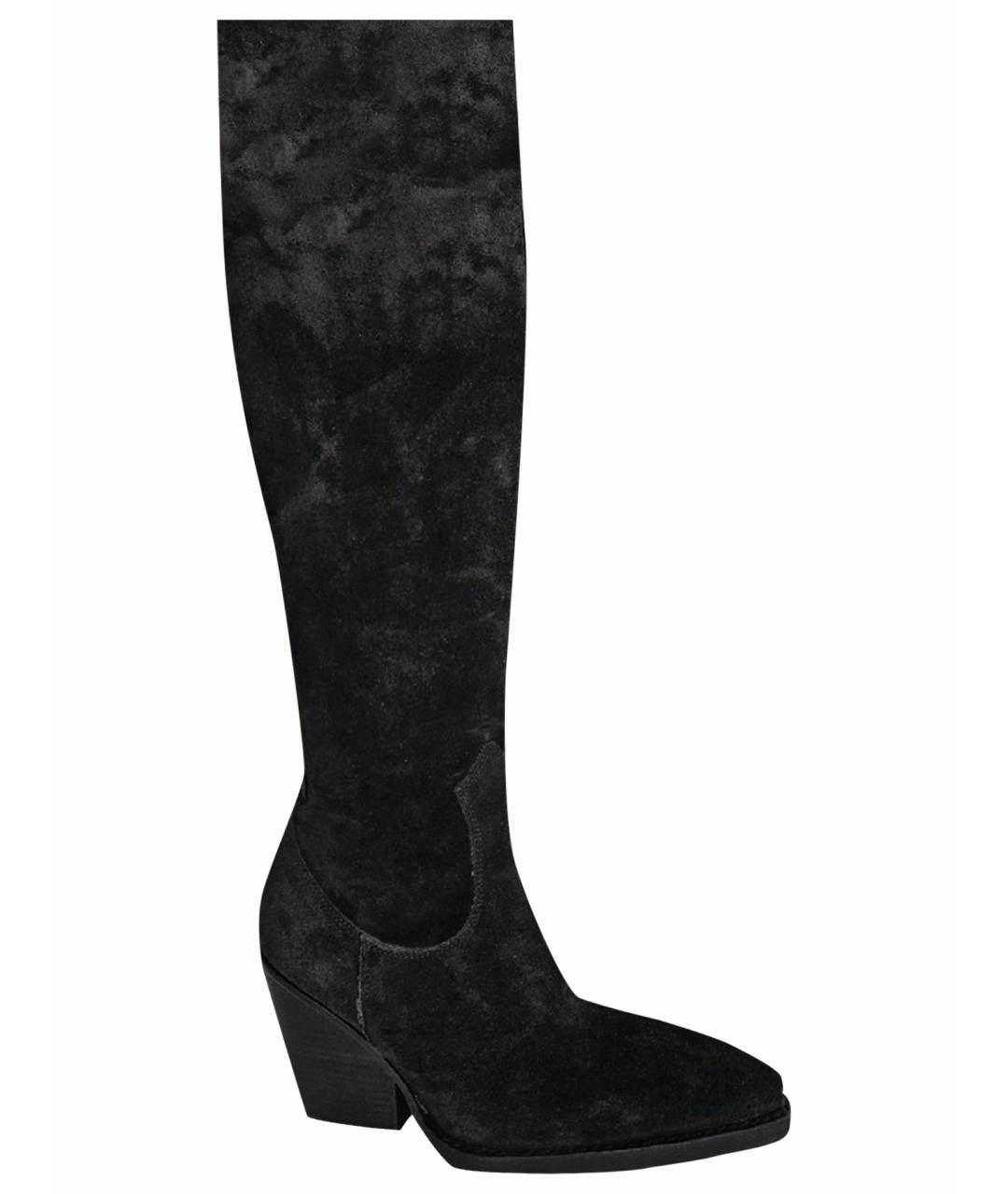 PARIS TEXAS Черные замшевые ботфорты, фото 1