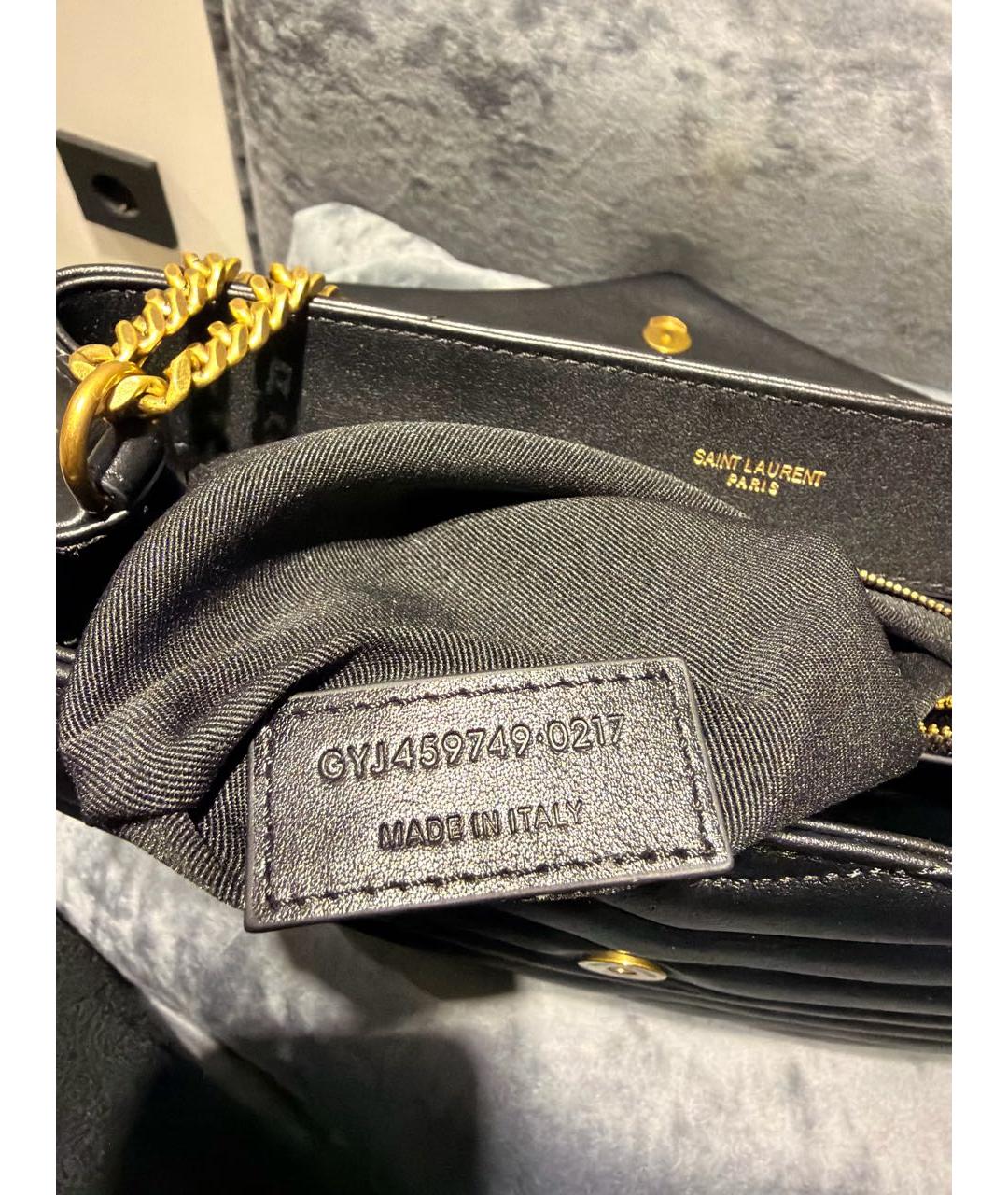 SAINT LAURENT Черная кожаная сумка через плечо, фото 4