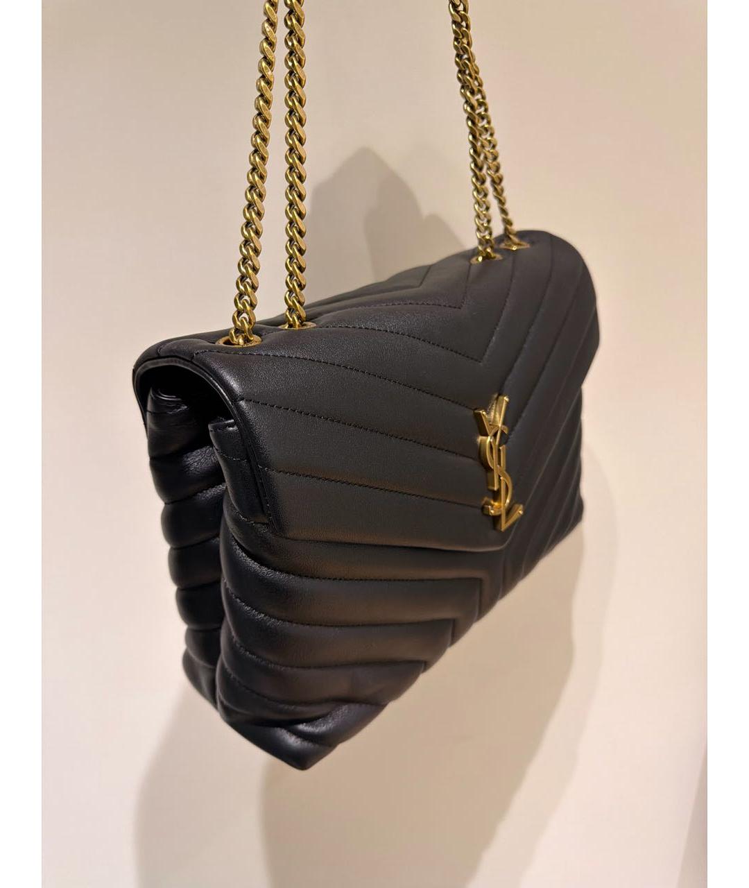 SAINT LAURENT Черная кожаная сумка через плечо, фото 2