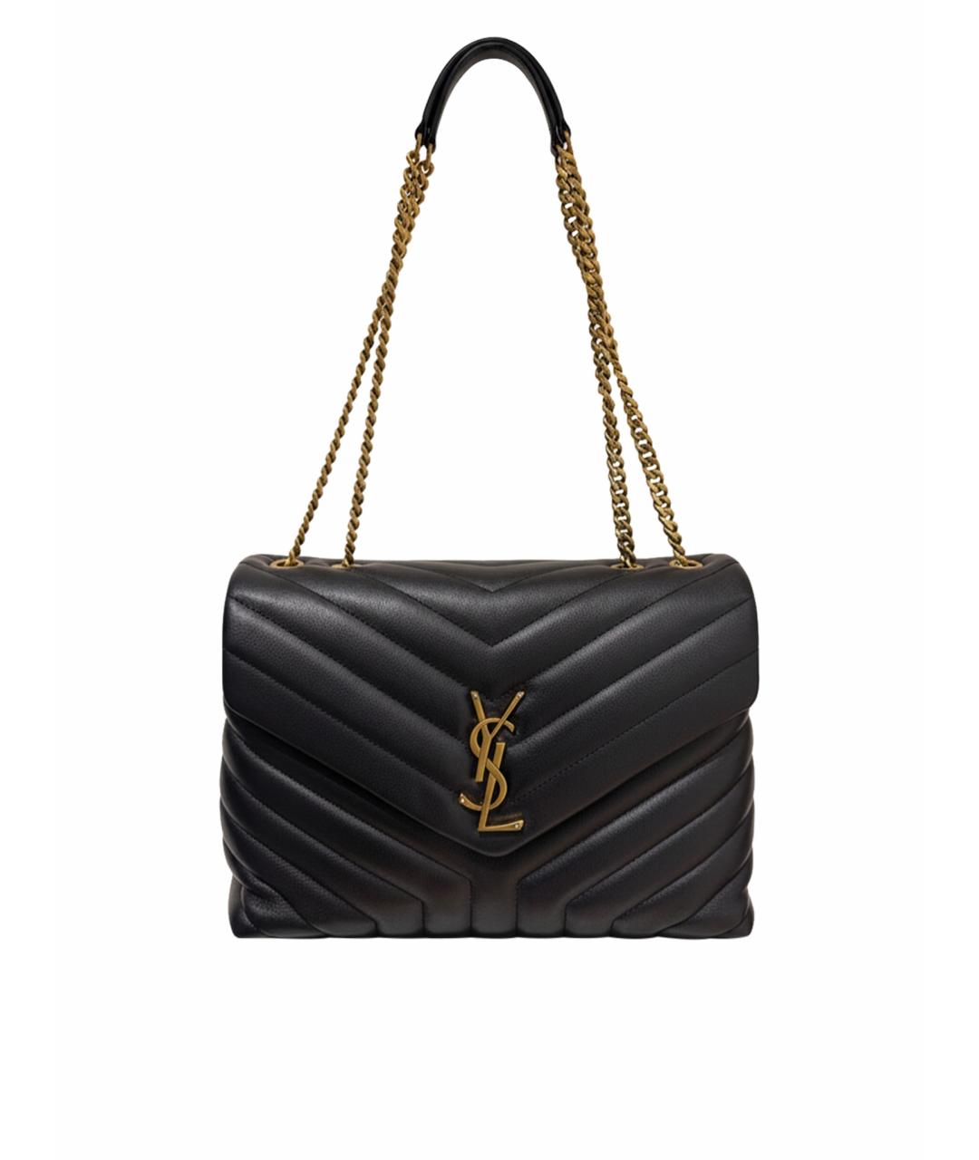 SAINT LAURENT Черная кожаная сумка через плечо, фото 1