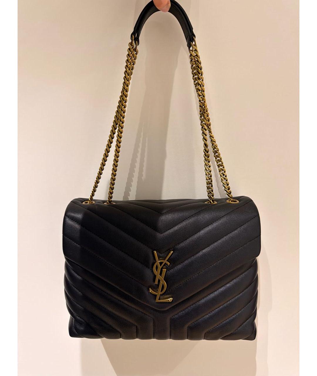 SAINT LAURENT Черная кожаная сумка через плечо, фото 6