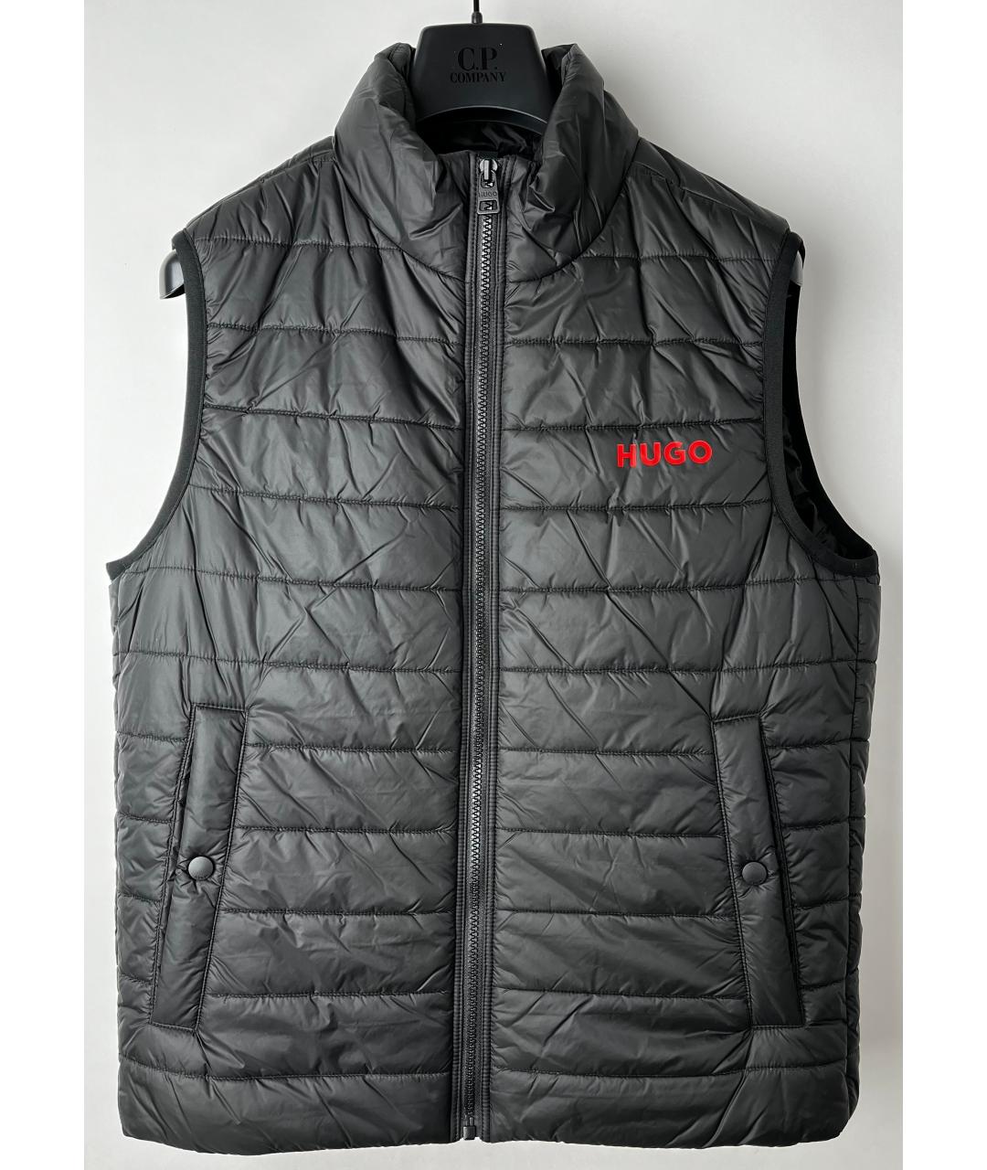 HUGO Черный полиэстеровый жилет, фото 2