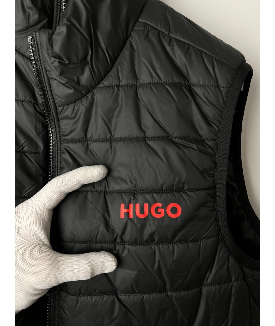 HUGO Черный полиэстеровый жилет, фото 5