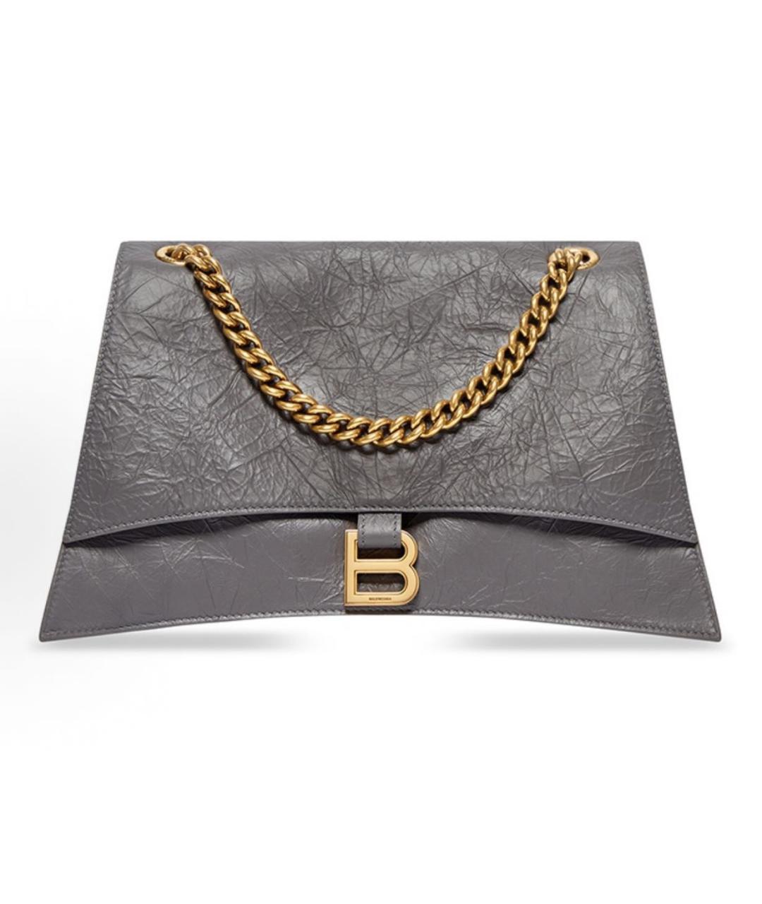 BALENCIAGA Серая кожаная сумка через плечо, фото 5