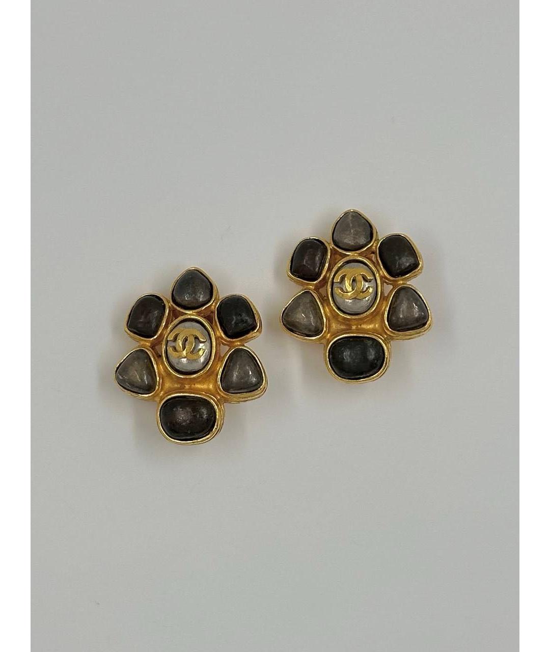 CHANEL Коричневые позолоченные серьги, фото 8