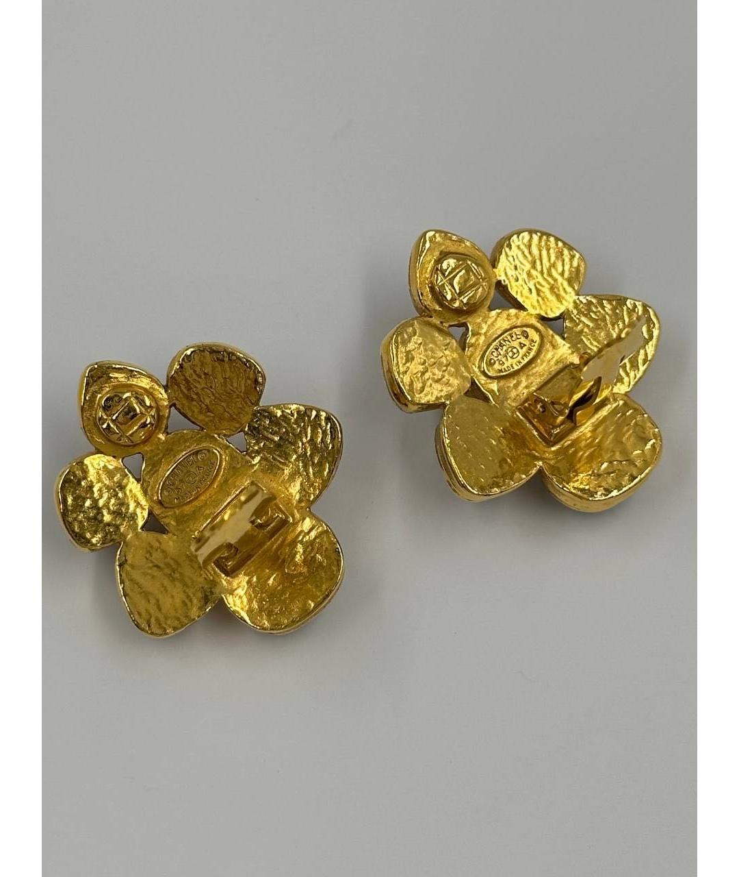 CHANEL Коричневые позолоченные серьги, фото 3