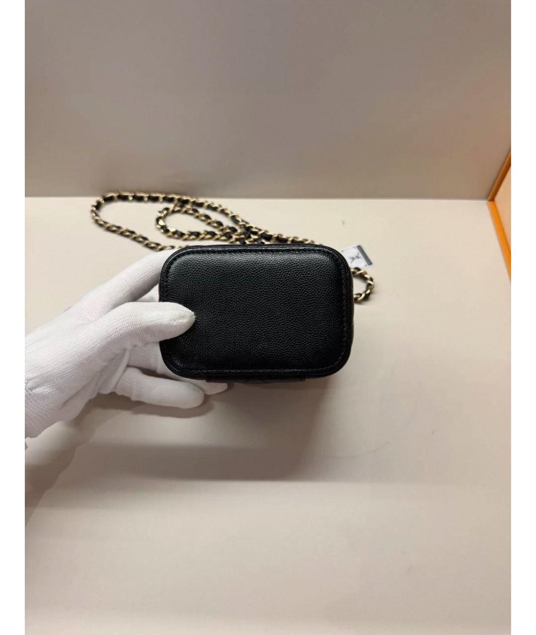 CHANEL Черная кожаная сумка через плечо, фото 5