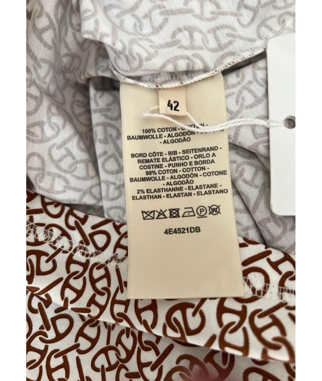 HERMES Белое хлопковое повседневное платье, фото 5