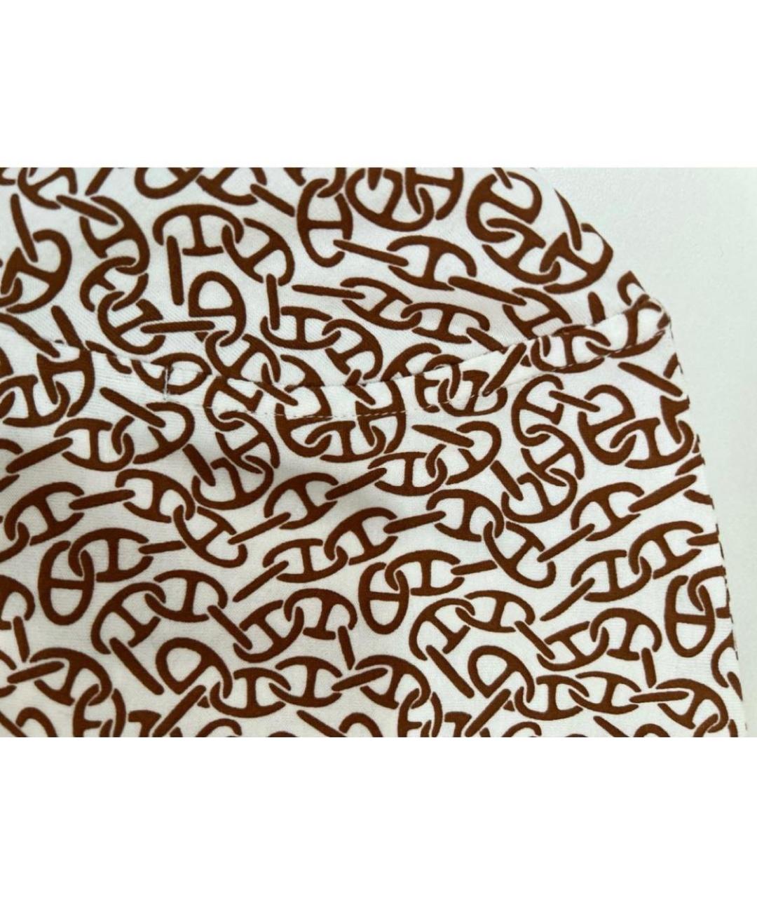 HERMES Белое хлопковое повседневное платье, фото 4