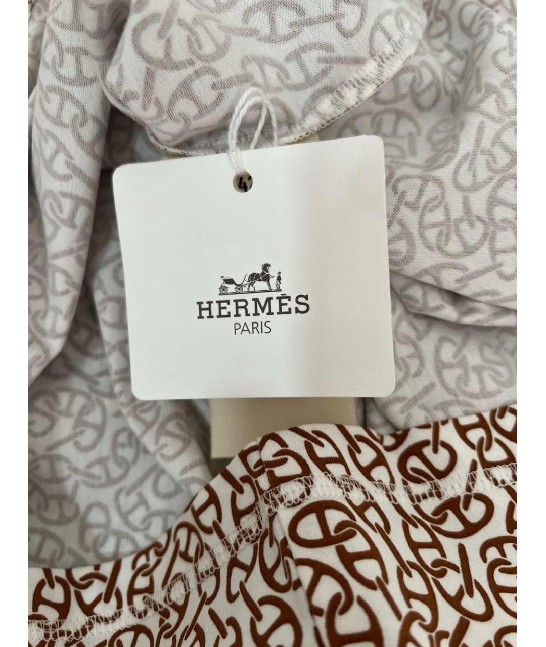 HERMES Белое хлопковое повседневное платье, фото 6