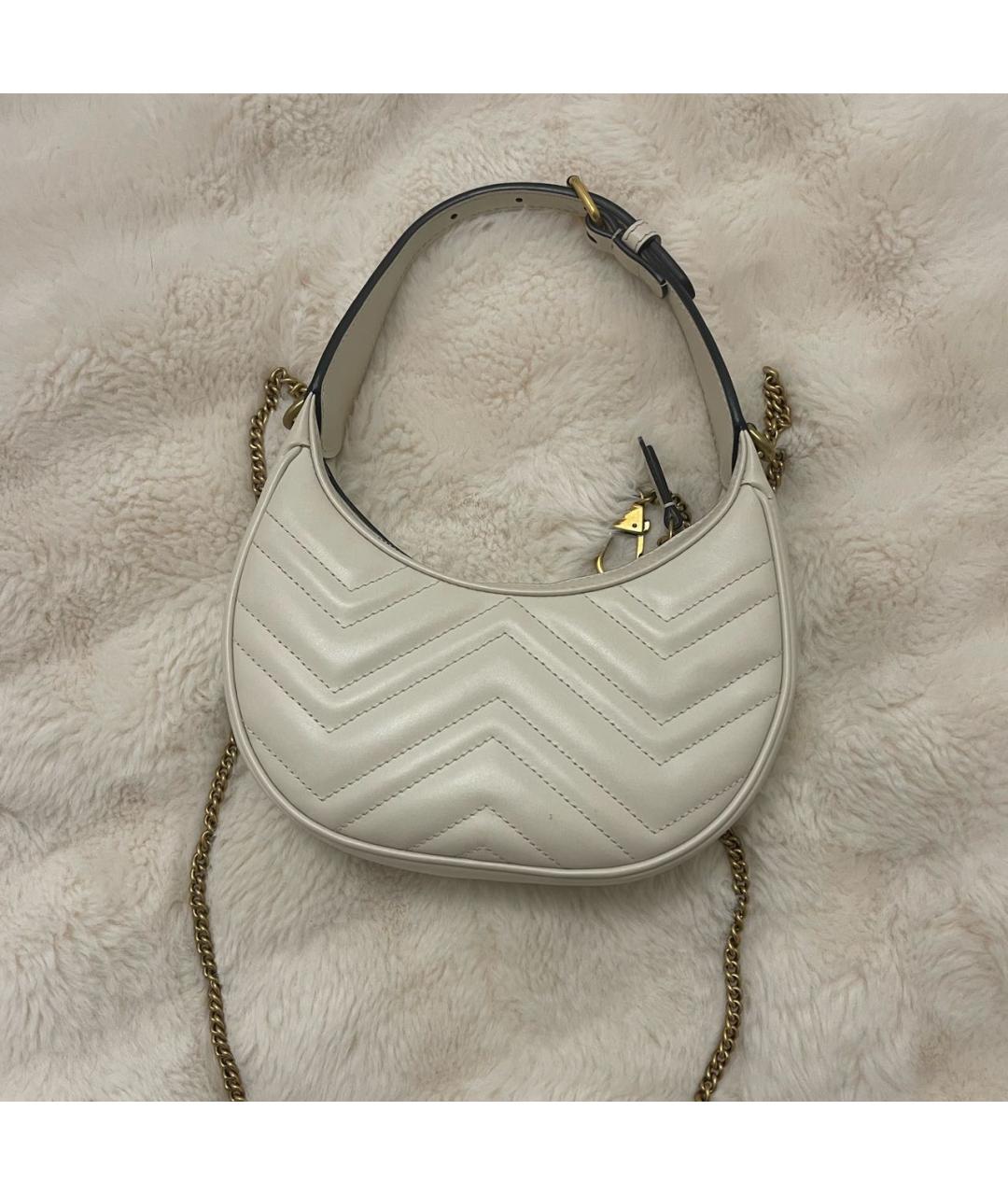 GUCCI Бежевая кожаная сумка с короткими ручками, фото 3