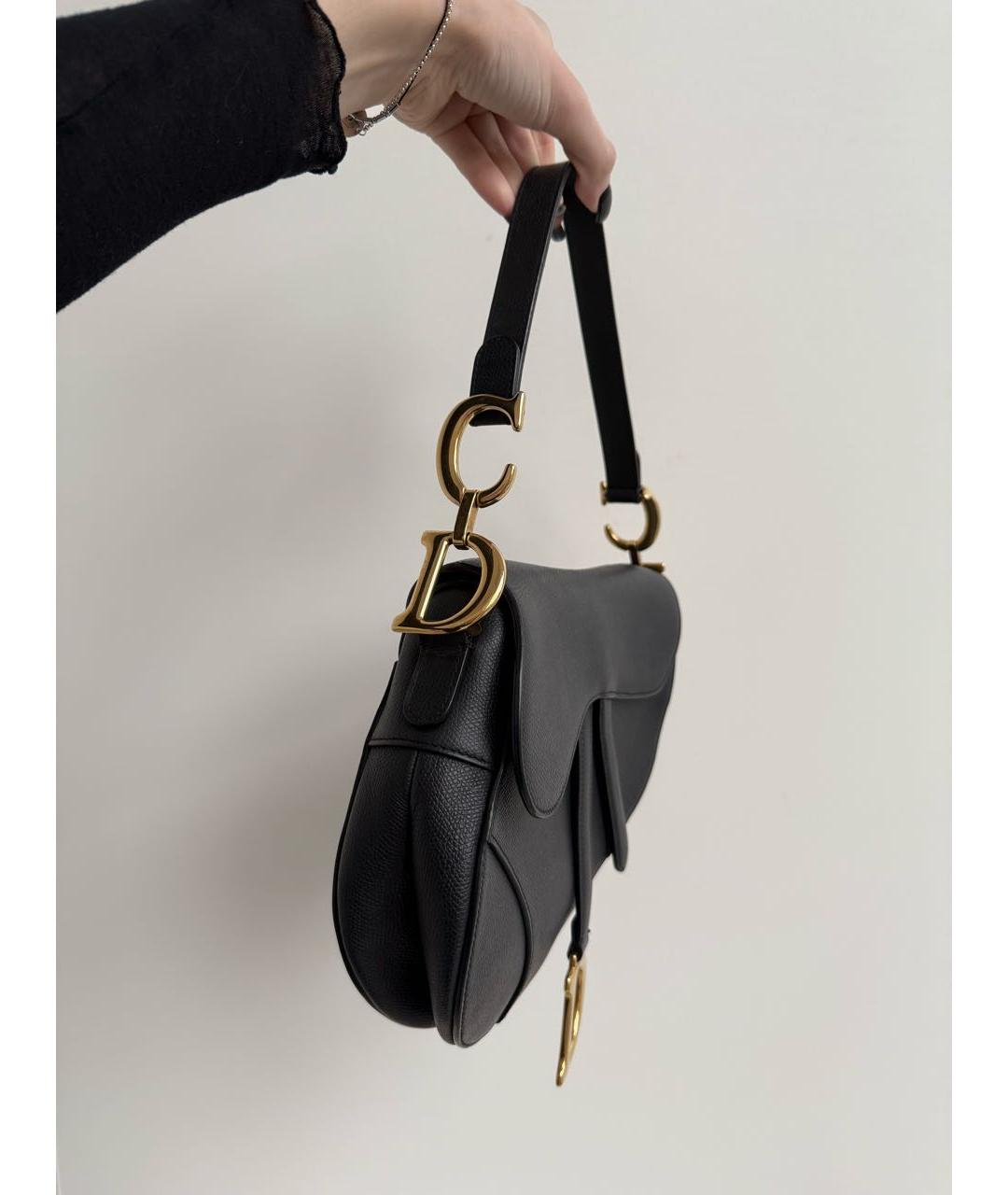 CHRISTIAN DIOR Черная кожаная сумка через плечо, фото 2