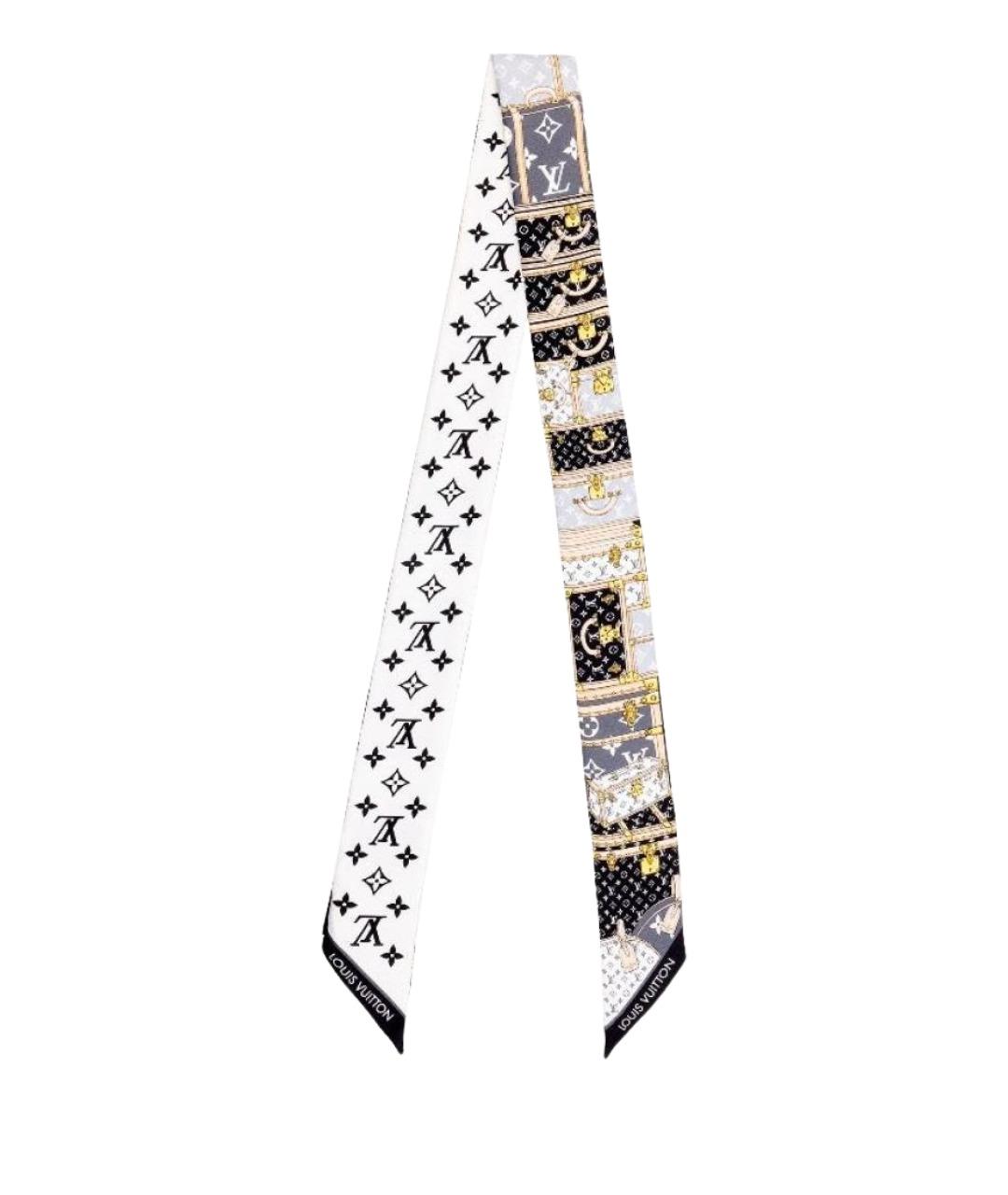 LOUIS VUITTON Белый шелковый платок, фото 1