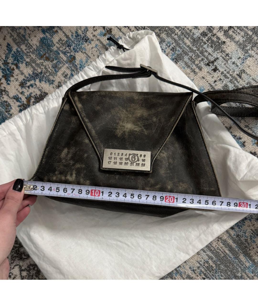 MM6 MAISON MARGIELA Хаки сумка через плечо из лакированной кожи, фото 6