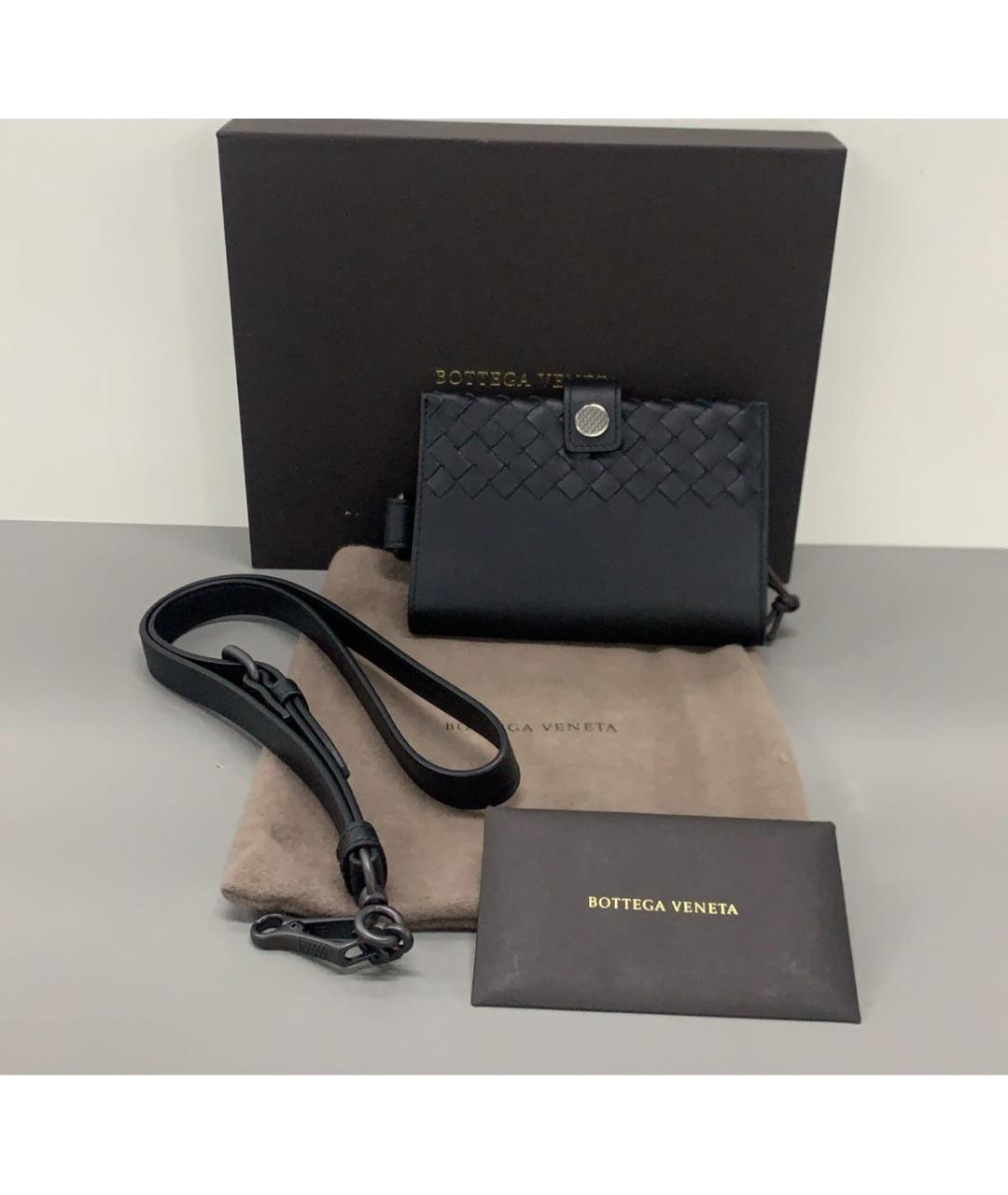 BOTTEGA VENETA Черная кожаная папка для документов, фото 4