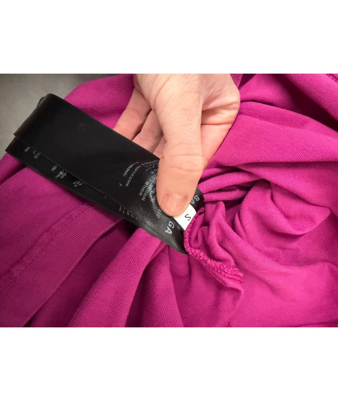 BALENCIAGA Розовая хлопковая футболка, фото 4