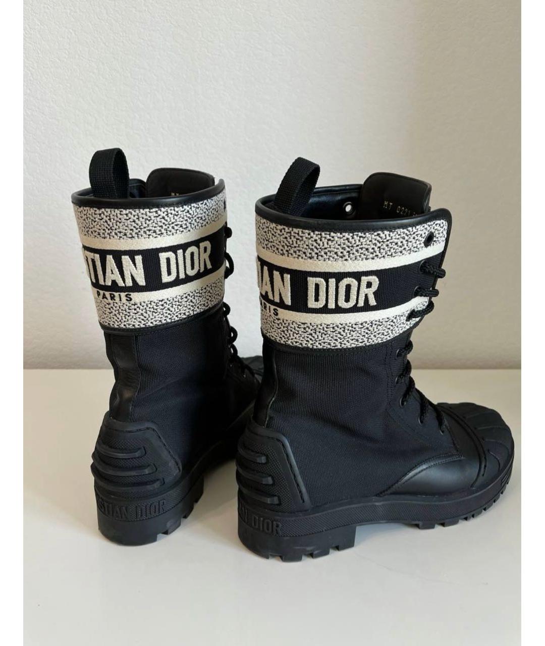 CHRISTIAN DIOR Черные кожаные ботинки, фото 3