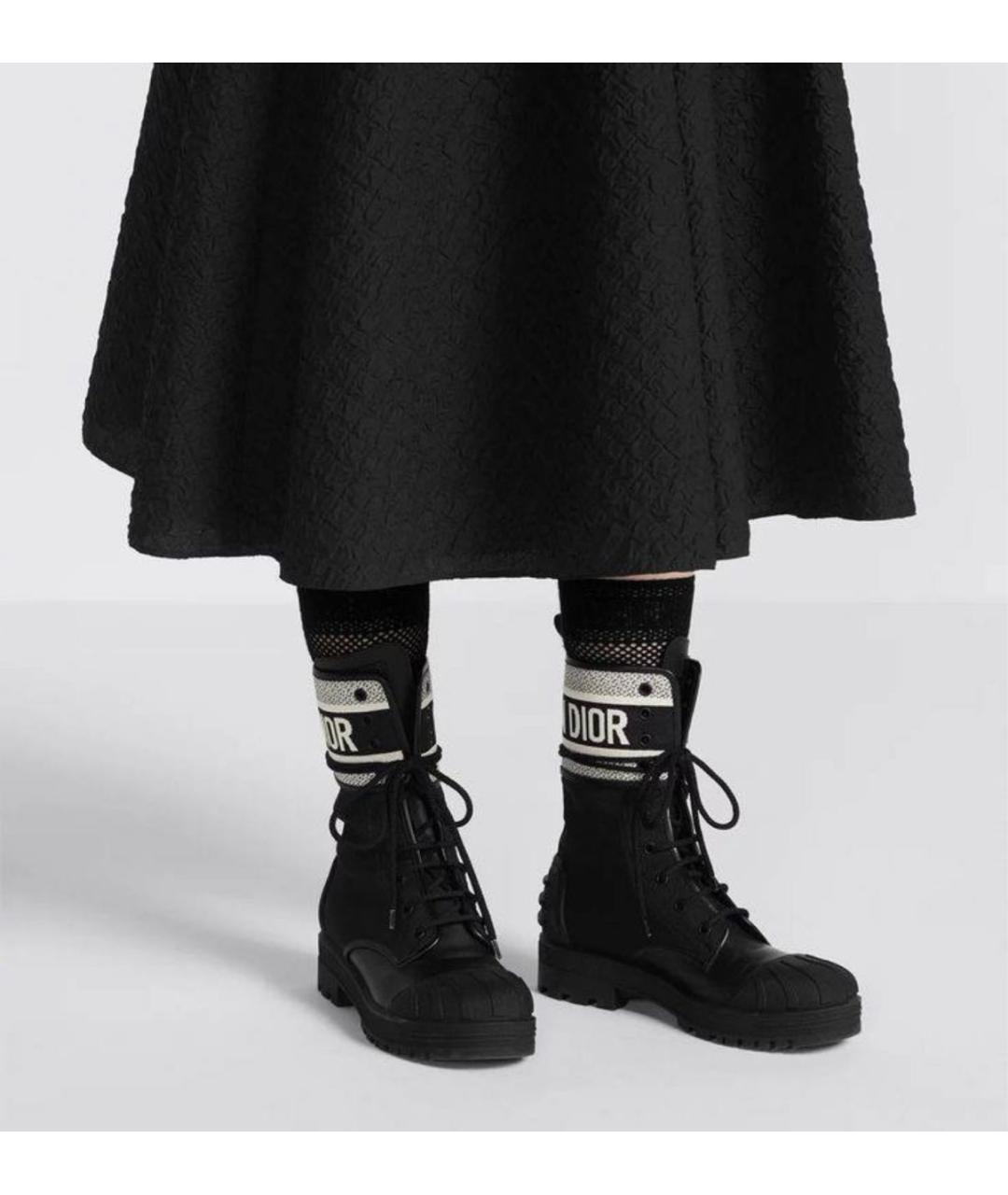 CHRISTIAN DIOR Черные кожаные ботинки, фото 4