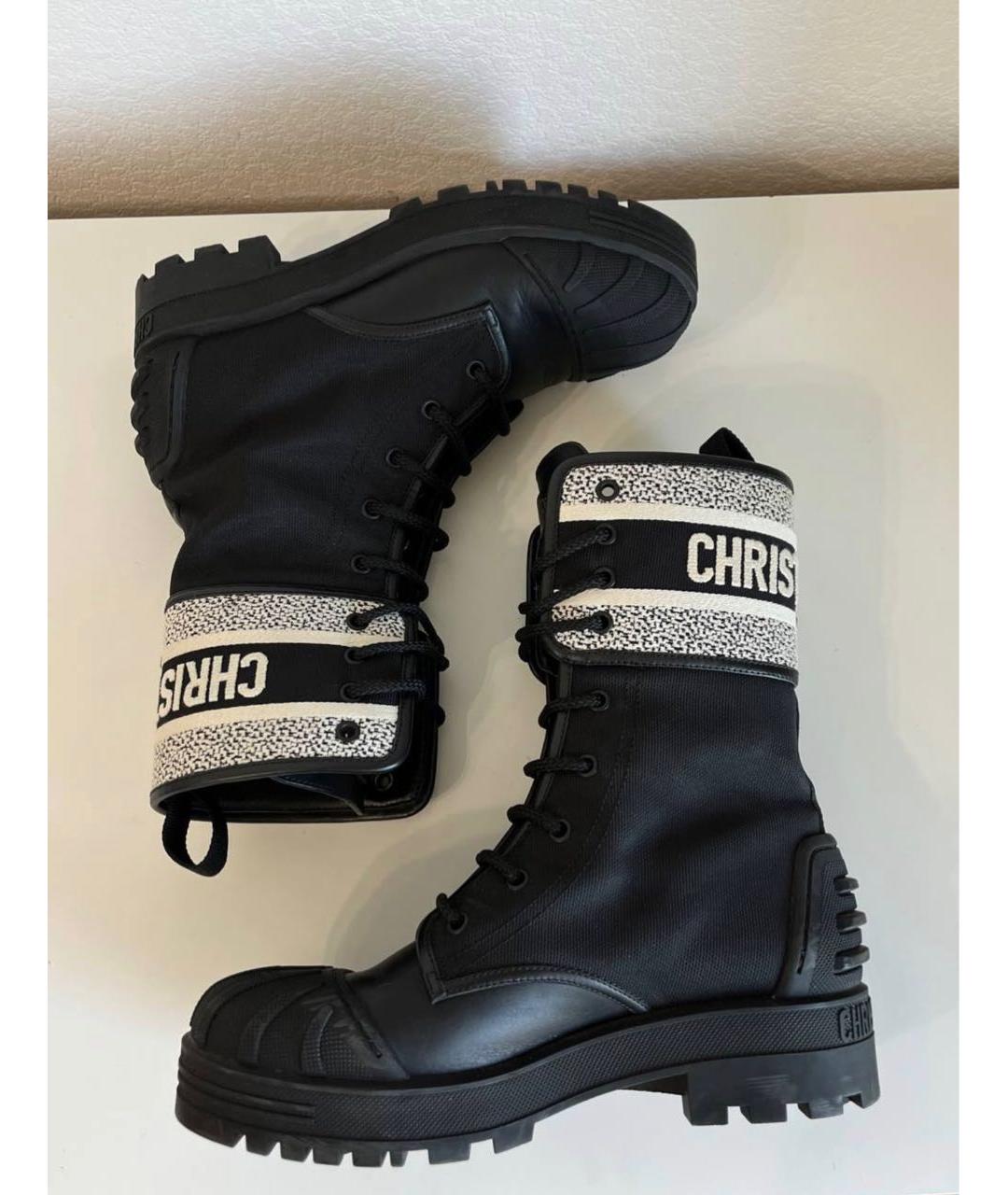 CHRISTIAN DIOR Черные кожаные ботинки, фото 2