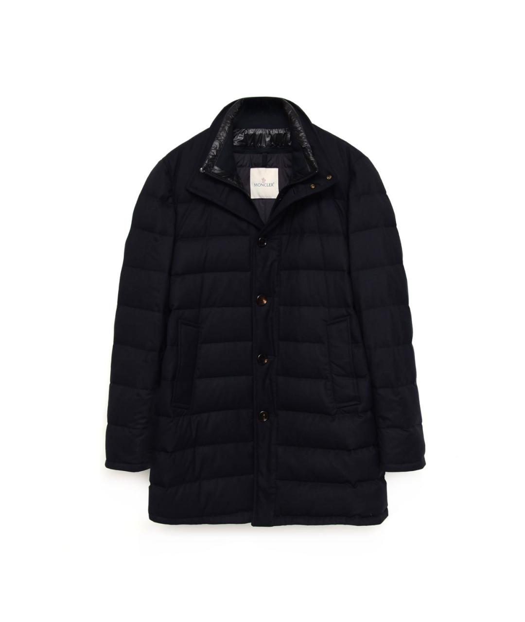 MONCLER Темно-синий шерстяной пуховик, фото 9