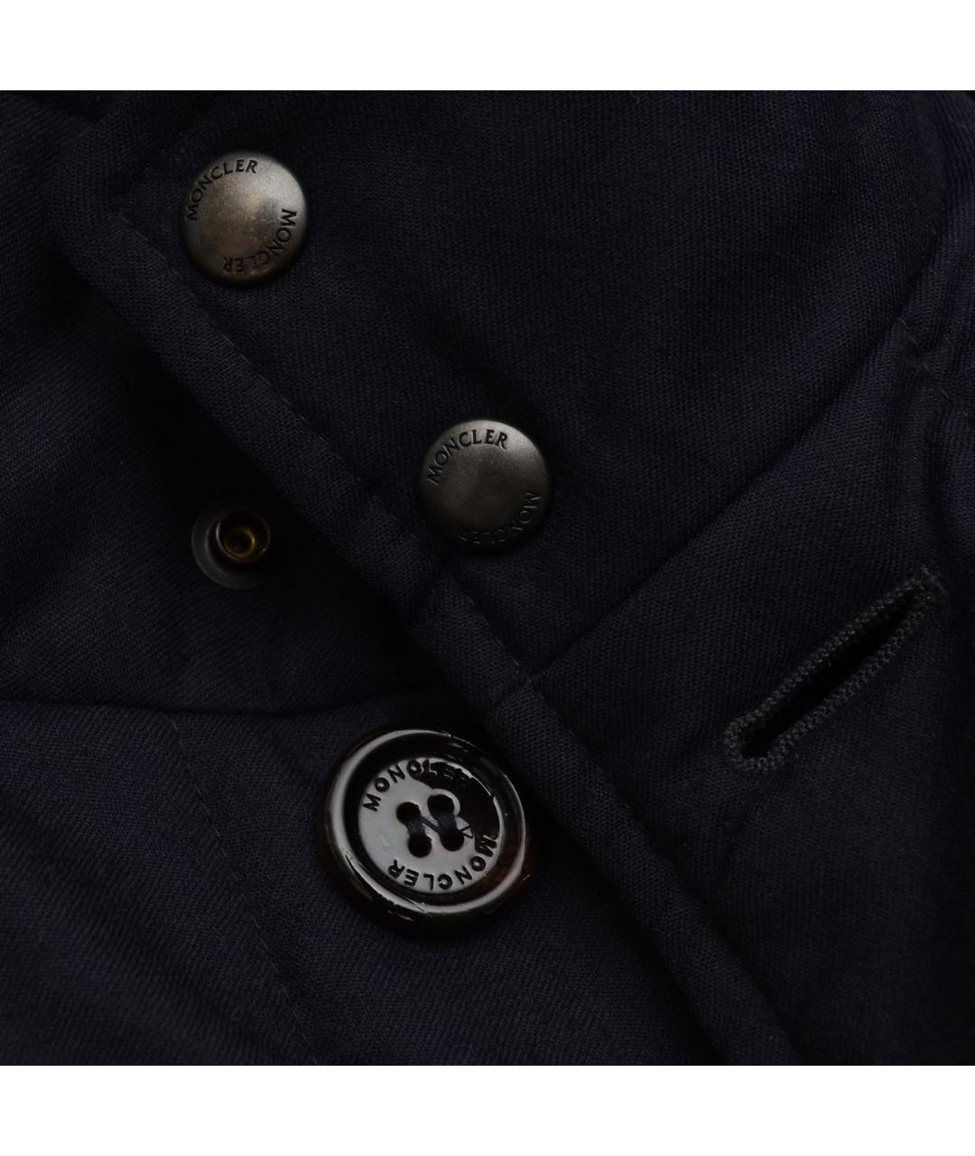 MONCLER Темно-синий шерстяной пуховик, фото 5