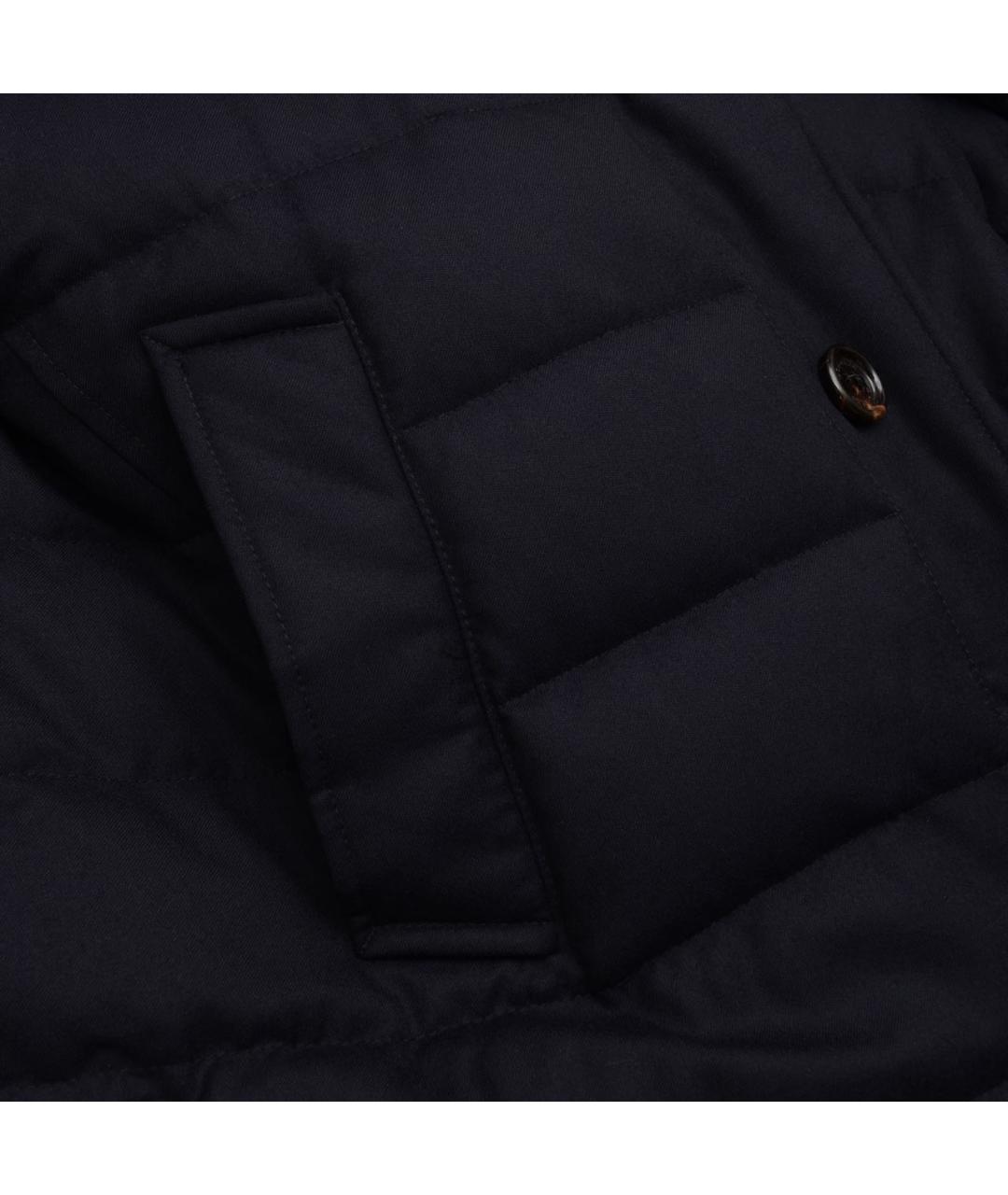 MONCLER Темно-синий шерстяной пуховик, фото 7