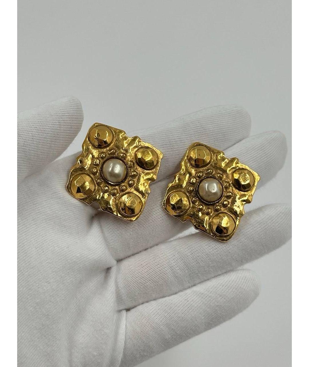 CHANEL Золотые позолоченные клипсы, фото 3