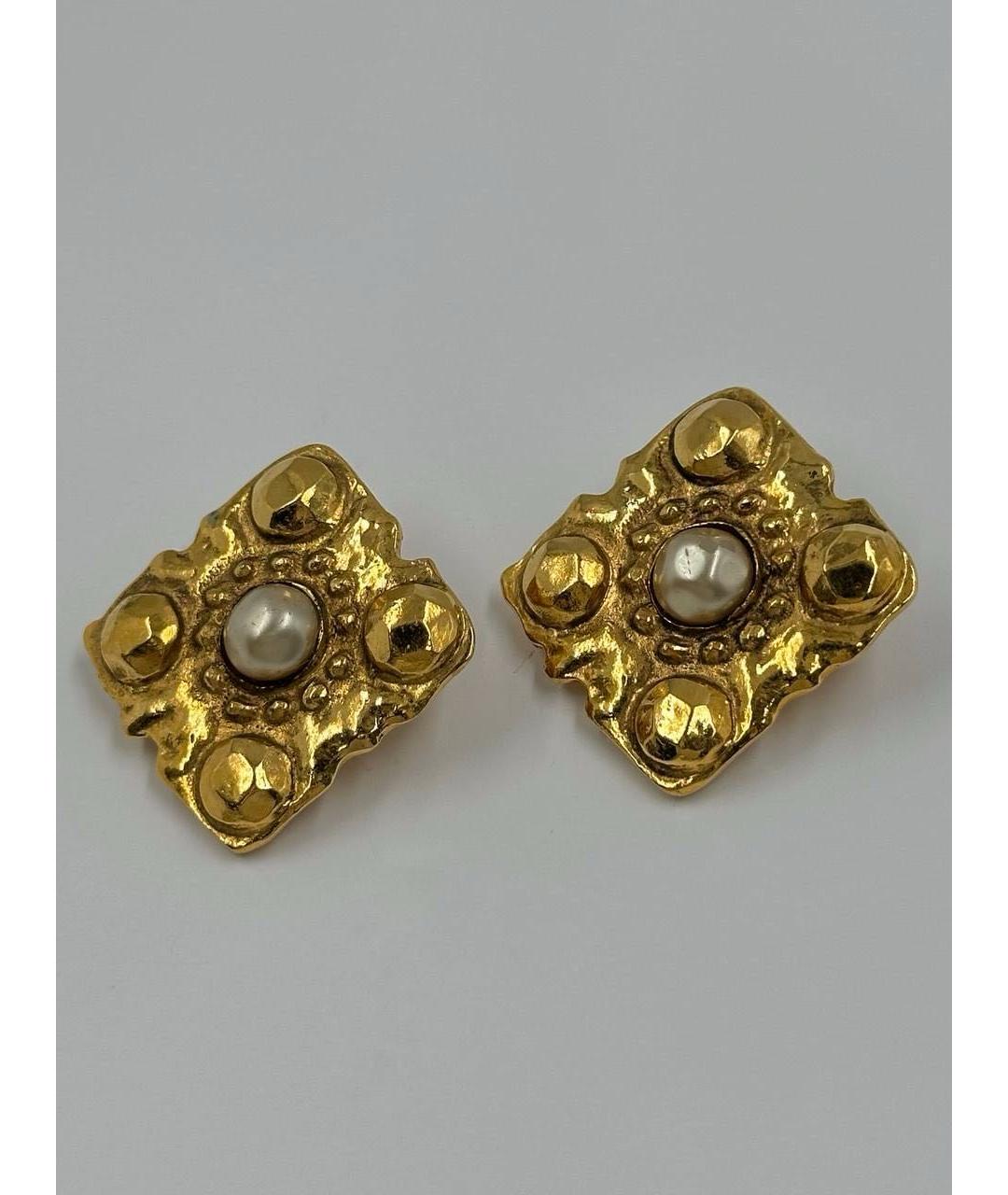 CHANEL Золотые позолоченные клипсы, фото 2