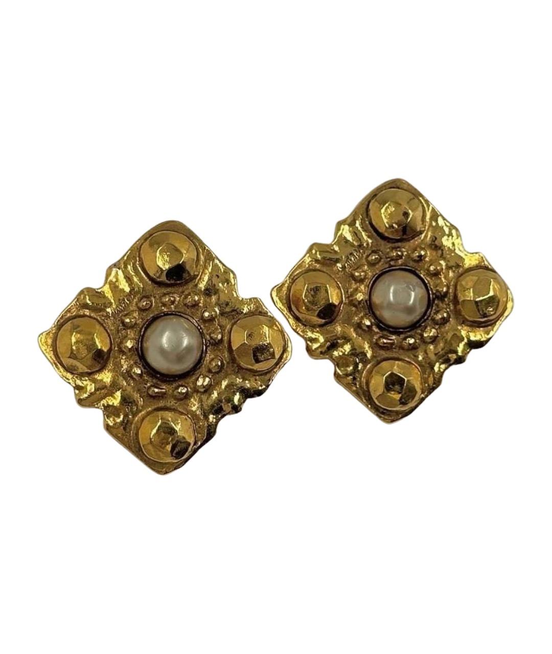 CHANEL Золотые позолоченные клипсы, фото 1