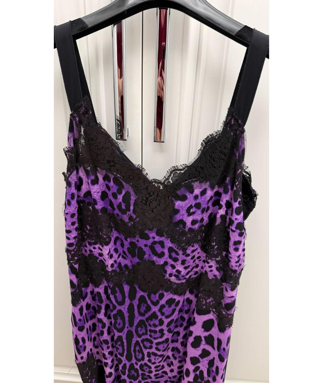 DOLCE&GABBANA Фиолетовое шелковое коктейльное платье, фото 4