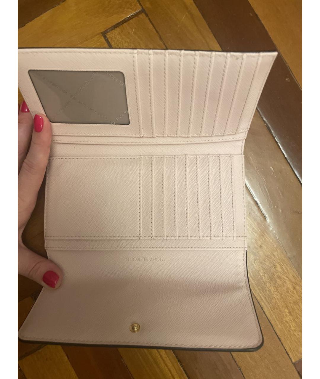 MICHAEL KORS Розовый кожаный кошелек, фото 3